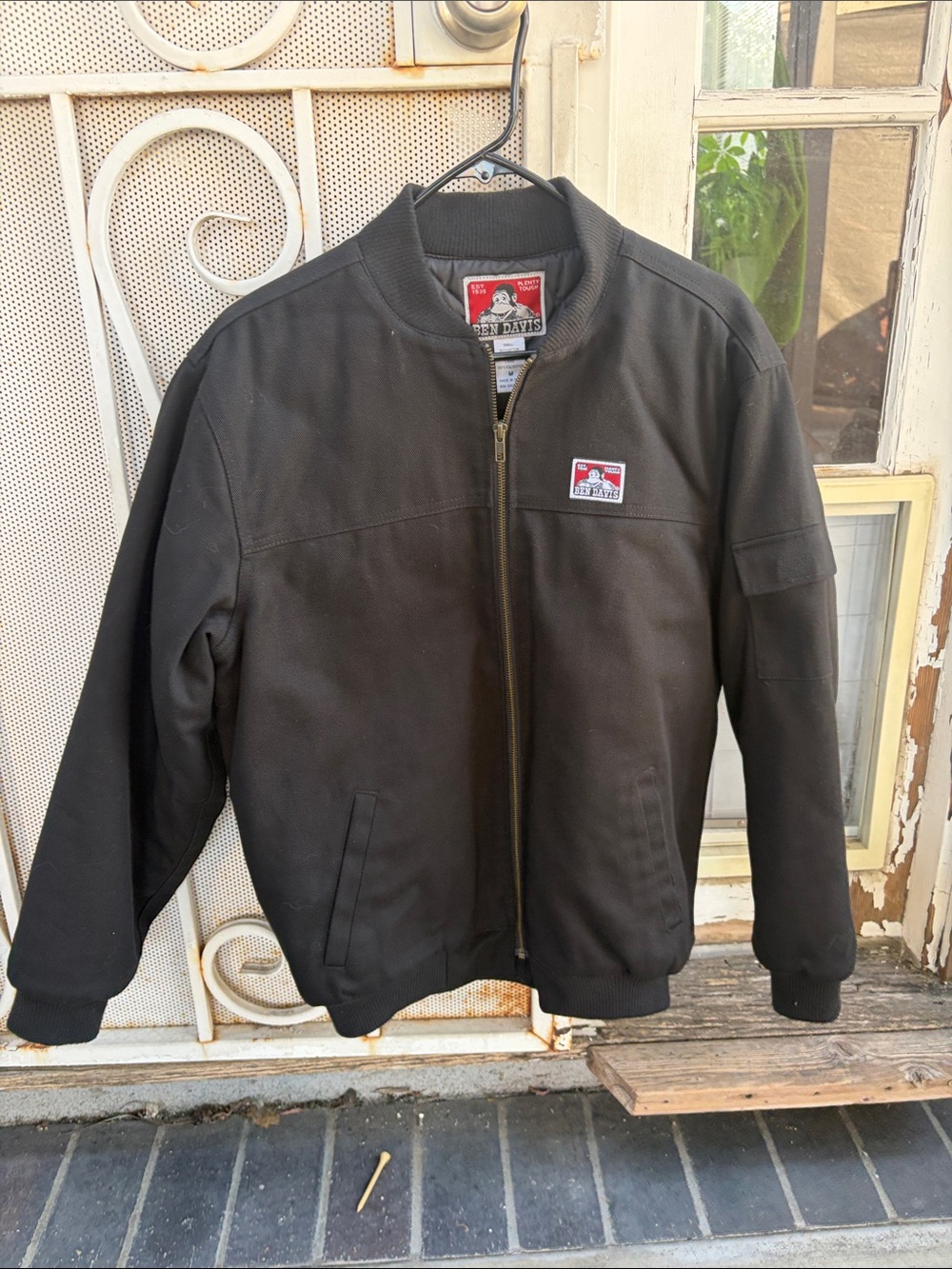 Ben Davis Black Bomber Jacket with Workwear Patch